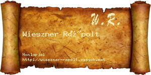 Wieszner Rápolt névjegykártya